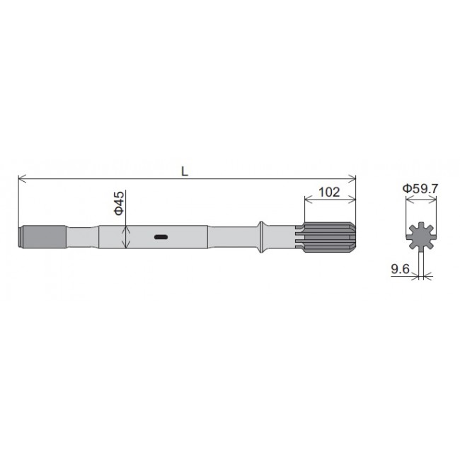 Adaptor (shank adaptor) pentru Montabert HC80RP/109RP, L=670mm, filet T45