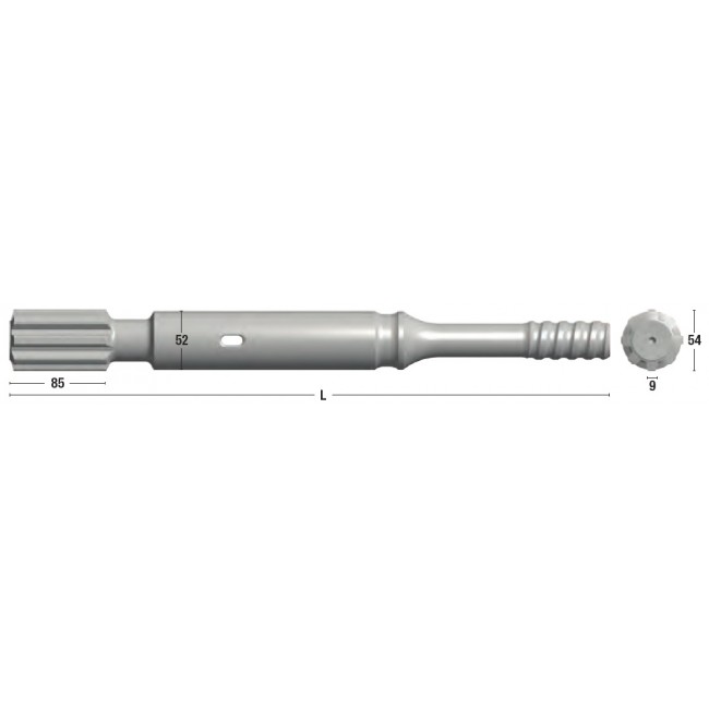 Adaptor (shank adaptor) pentru Atlas Copco COP1838/1550, L=525mm, filet T51 Adaptor (shank adaptor) pentru Atlas Copco COP1838/1550, L=525mm, filet T51