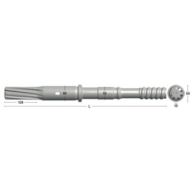 Adaptor (shank adaptor) pentru Atlas Copco COP1840HEX/1850, L=770mm, filet T45 Adaptor (shank adaptor) pentru Atlas Copco COP1840HEX/1850, L=770mm, filet T45